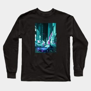 Car  City Neon Retro Synthwave Long Sleeve T-Shirt